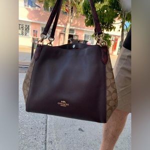 Coach “Lori” style purse leather and canvas.